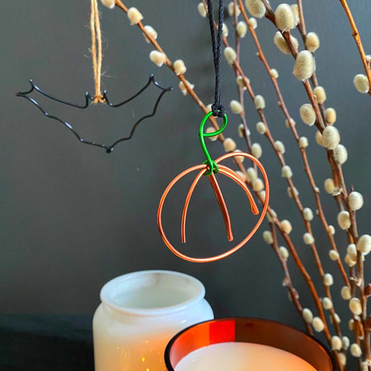 Pumpkin and Bat Hangers