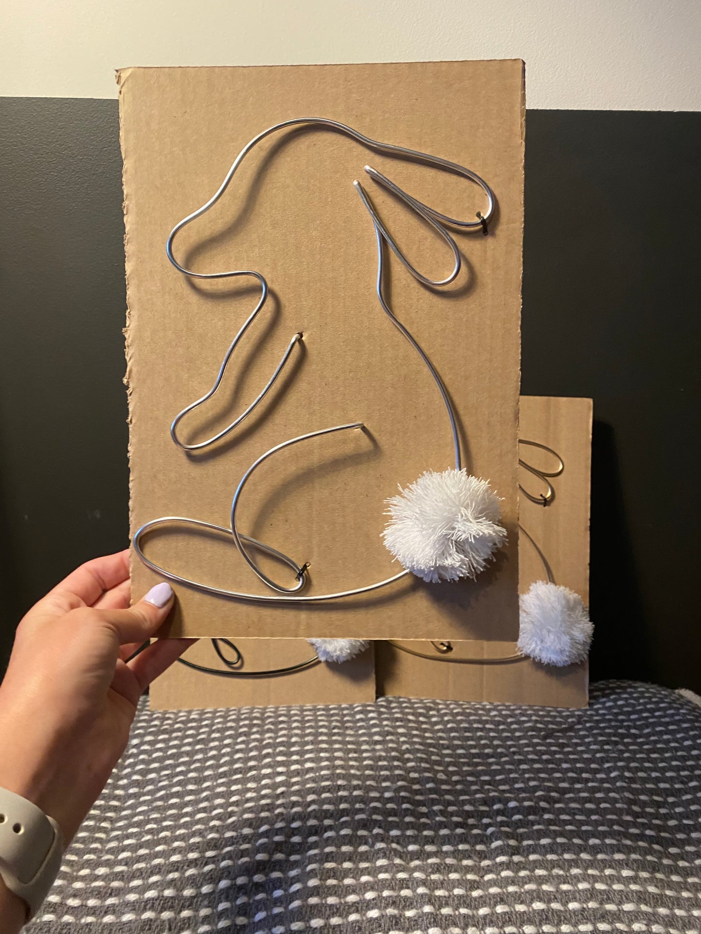 Bunny with fluffy Macramé tail